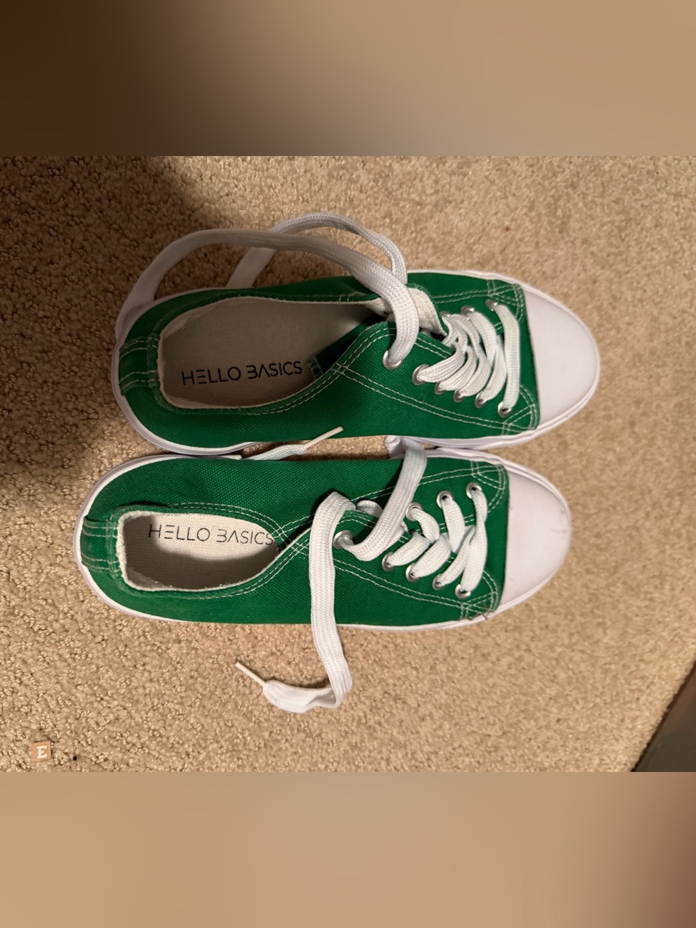 Kids Green Canvas Lace-Up Sneakers